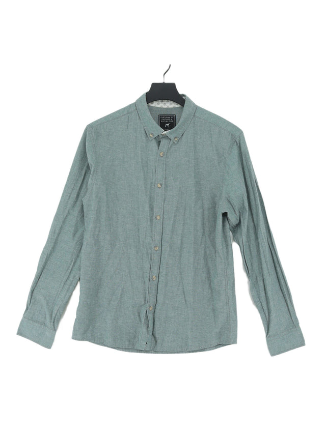 New Look Men's Shirt M Green Cotton with Polyester