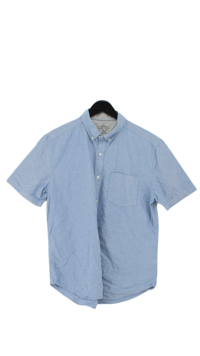Next Men's Shirt L Blue 100% Cotton