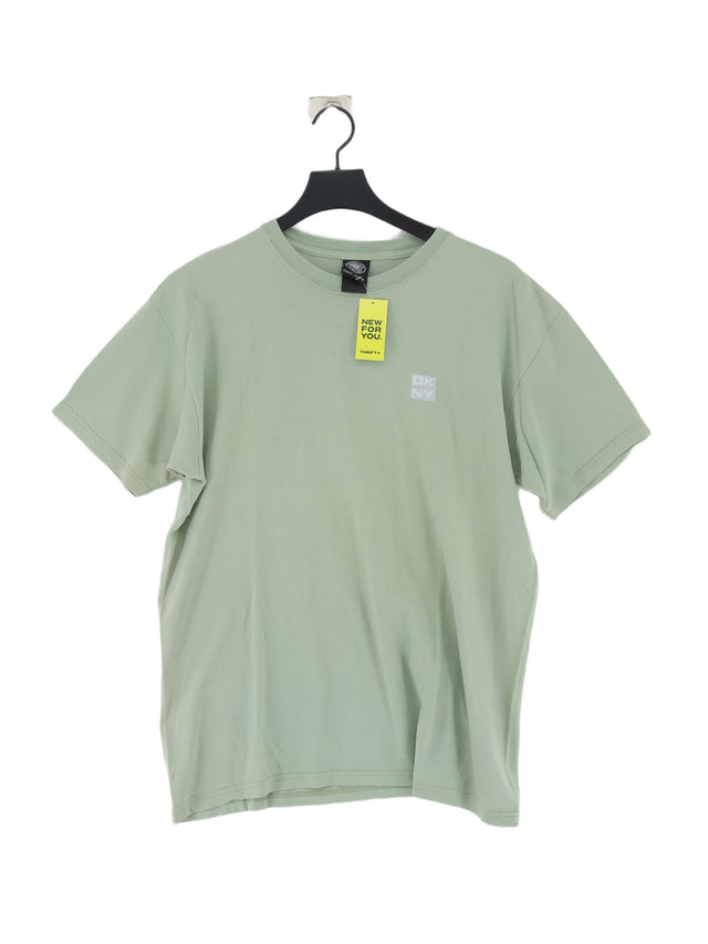 DKNY Men's T-Shirt L Green 100% Cotton