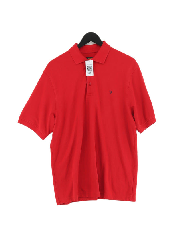 Farah Men's Polo M Red Cotton with Polyester