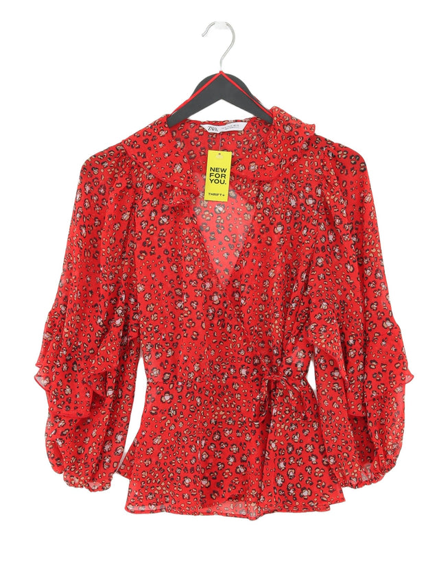 Zara Women's Top XS Red 100% Polyester