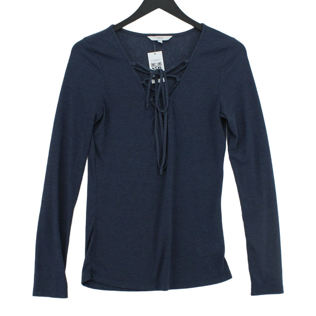 Next Women's T-Shirt UK 8 Blue Polyester with Viscose