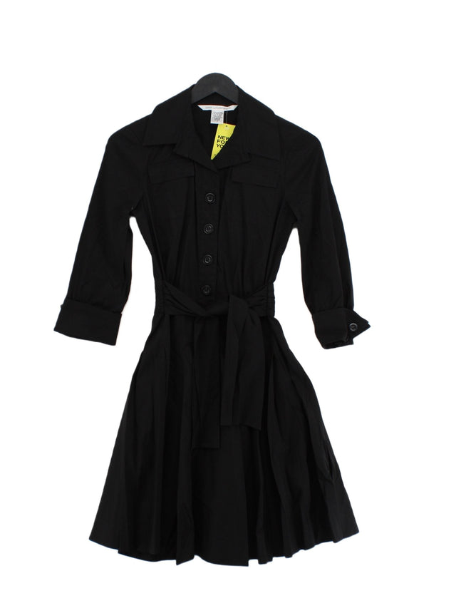 Diane Von Furstenberg Women's Midi Dress UK 4 Black Cotton with Polyester