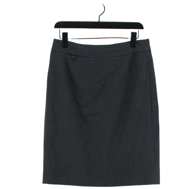 Calvin Klein Women's Midi Skirt UK 10 Grey Rayon with Polyester