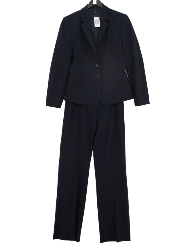 Boss Women's Two Piece Suit UK 8 Blue Wool with Elastane