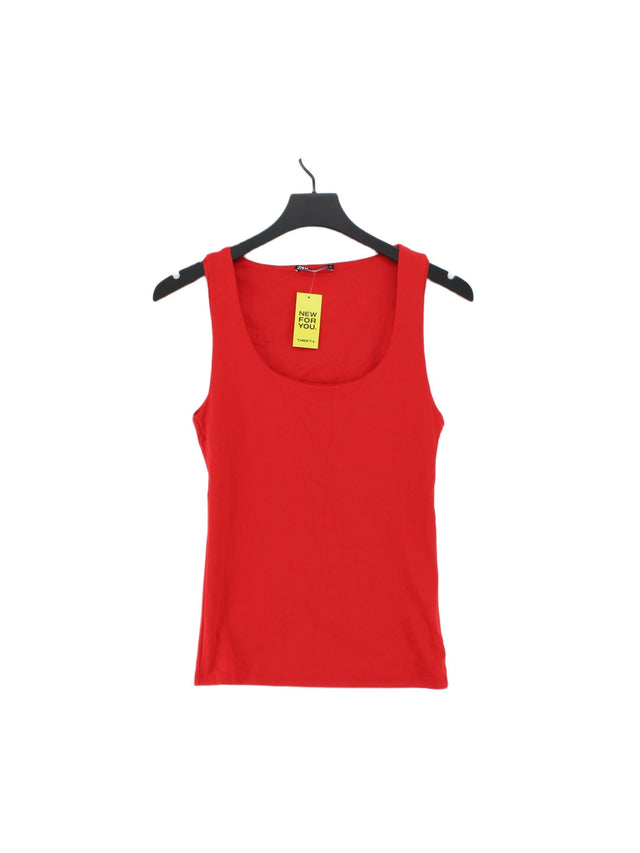 Zara Women's T-Shirt M Red Polyamide with Elastane