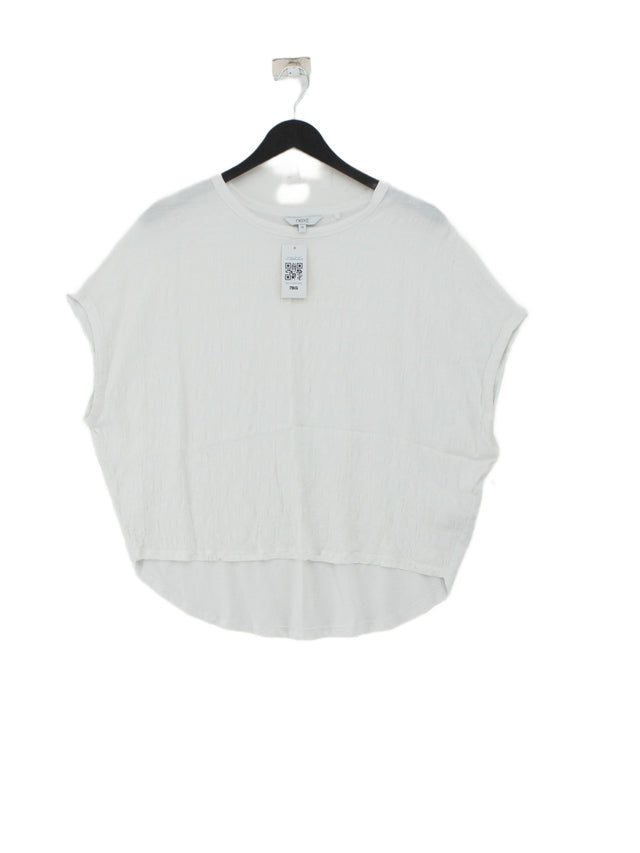 Next Women's T-Shirt UK 12 White Viscose with Cotton
