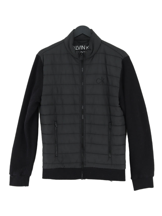 Calvin Klein Men's Coat S Black Polyester with Cotton