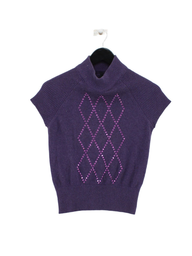 Stile Benetton Women's Jumper XS Purple 100% Cotton