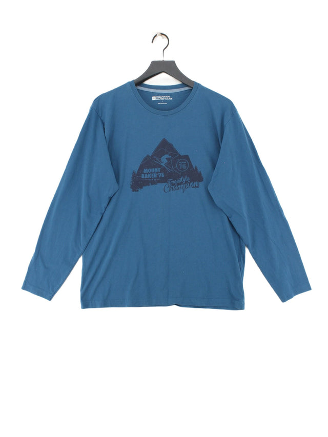 Mountain Warehouse Men's Jumper L Blue 100% Cotton