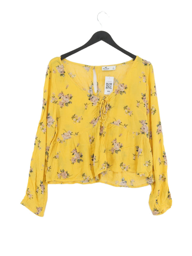 Hollister Women's Blouse L Yellow 100% Viscose