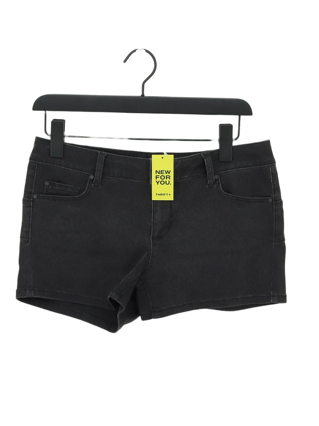 Liu Jo Women's Shorts W 28 in Black Cotton with Elastane, Polyester