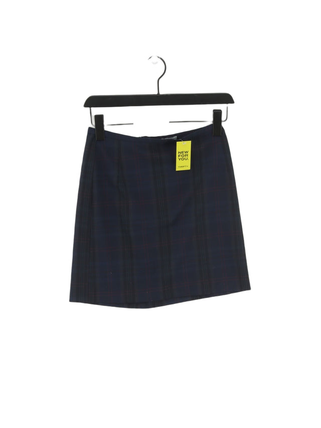 New Look Women's Mini Skirt UK 6 Blue Polyester with Elastane, Viscose