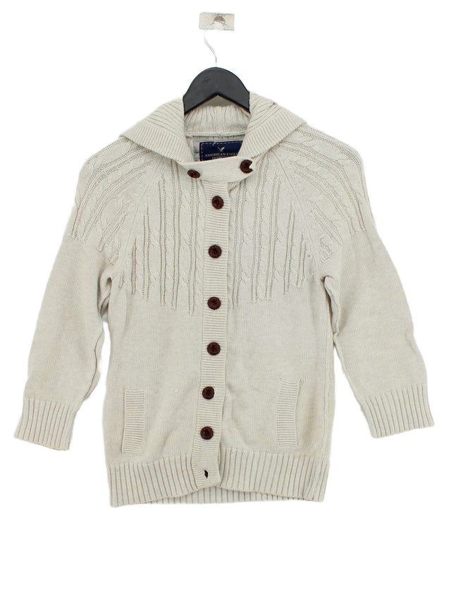 American Eagle Outfitters Women's Cardigan M Cream 100% Cotton