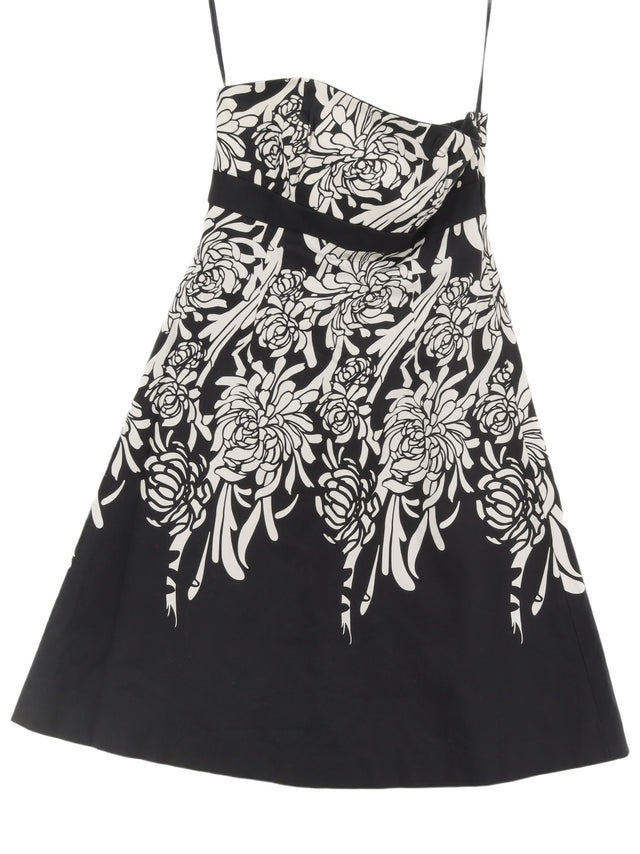 Coast Women's Midi Dress UK 12 Black Cotton with Elastane, Other, Polyester