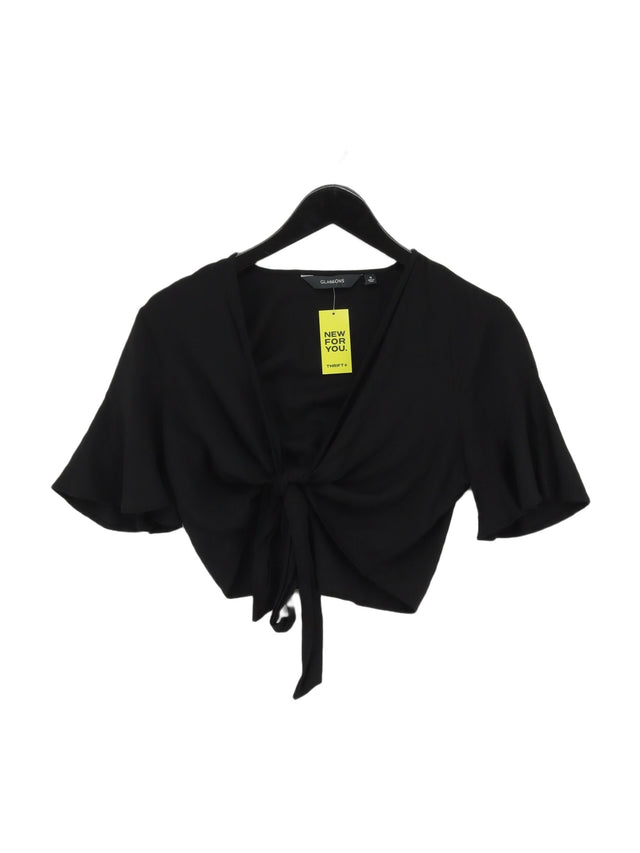 Glassons Women's Top UK 8 Black 100% Other
