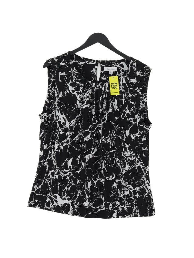 Calvin Klein Women's T-Shirt L Black Polyester with Spandex