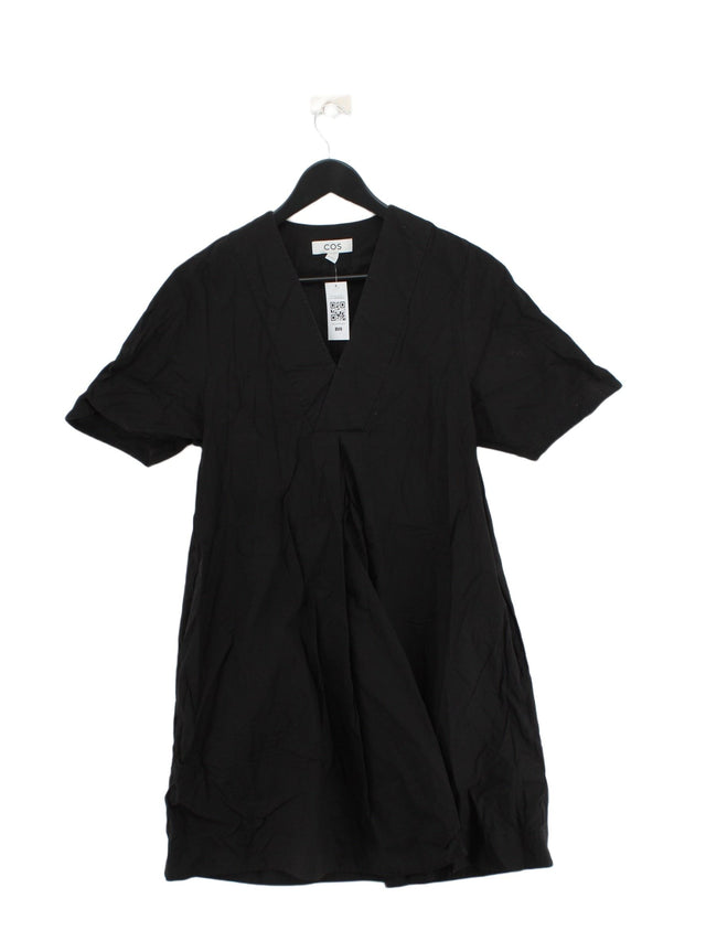 COS Women's Midi Dress UK 8 Black 100% Cotton