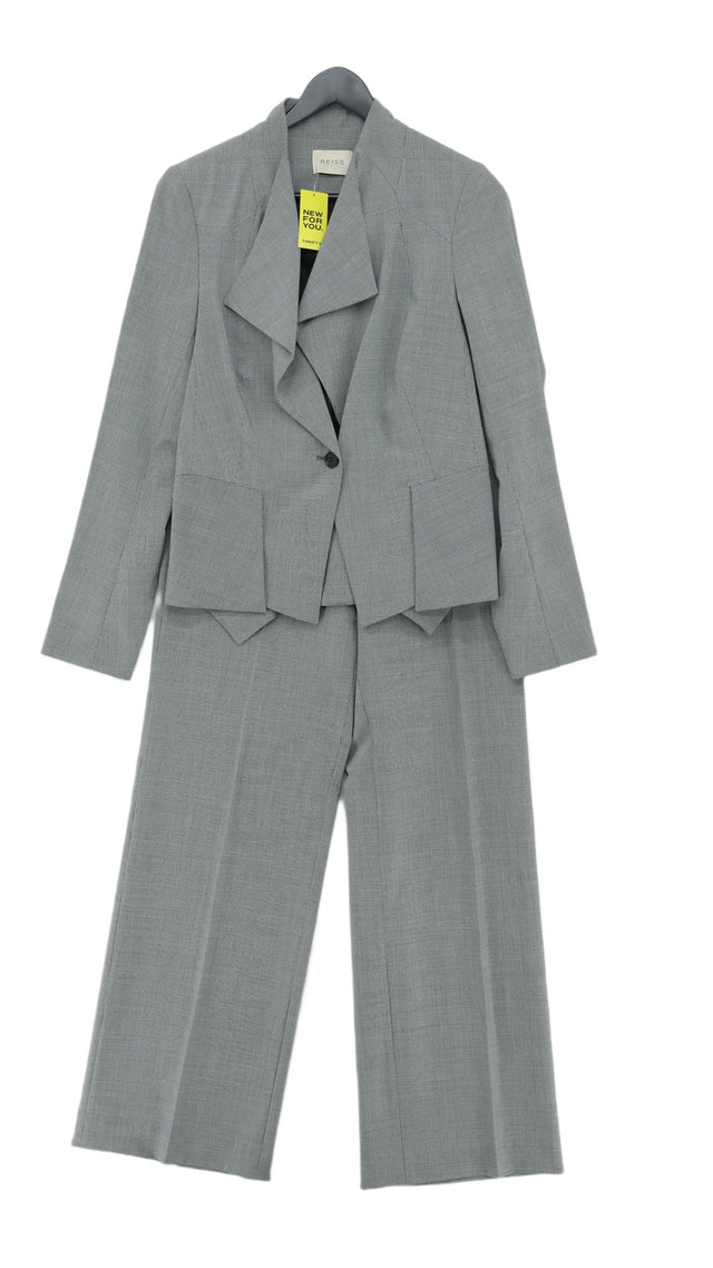 Reiss Women's Two Piece Suit UK 12 Grey Wool with Elastane, Polyester, Viscose