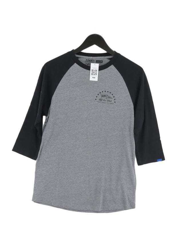 Vans Men's T-Shirt S Grey Cotton with Polyester