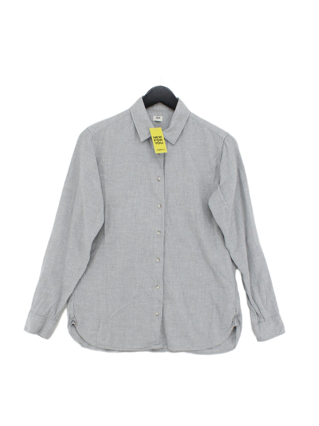 Uniqlo Women's Shirt S Grey 100% Cotton