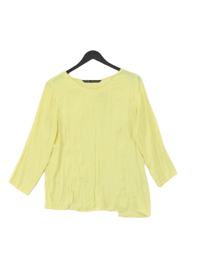 Zara Basic Women's Top M Yellow 100% Polyester
