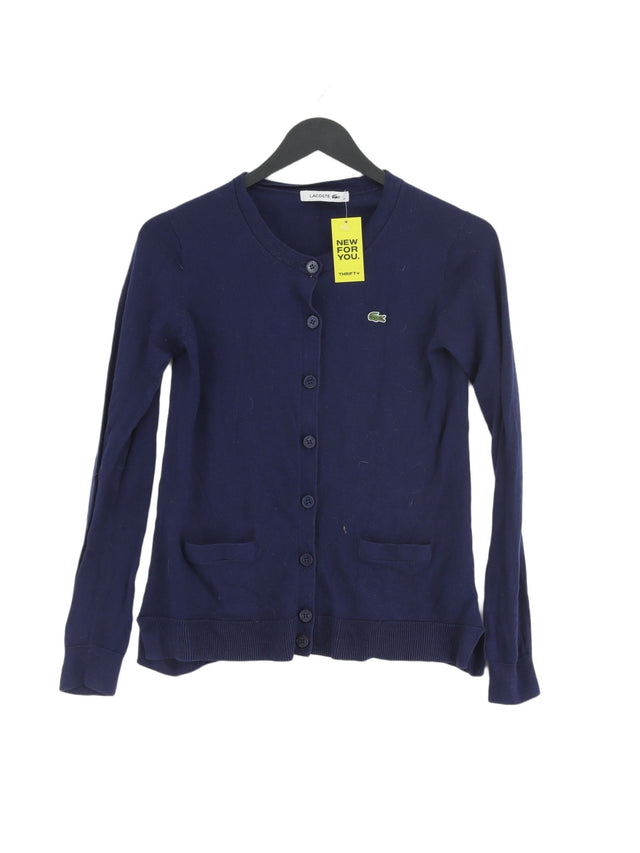 Lacoste Women's Cardigan UK 8 Blue Cotton with Other