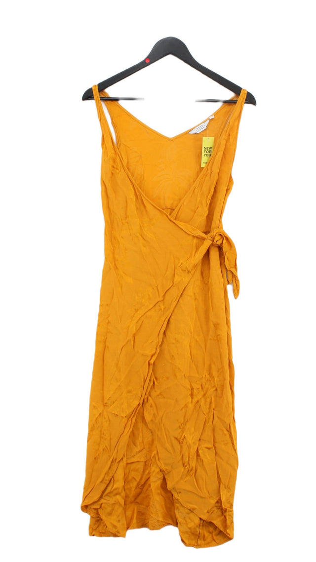 & Other Stories Women's Midi Dress UK 6 Yellow 100% Viscose
