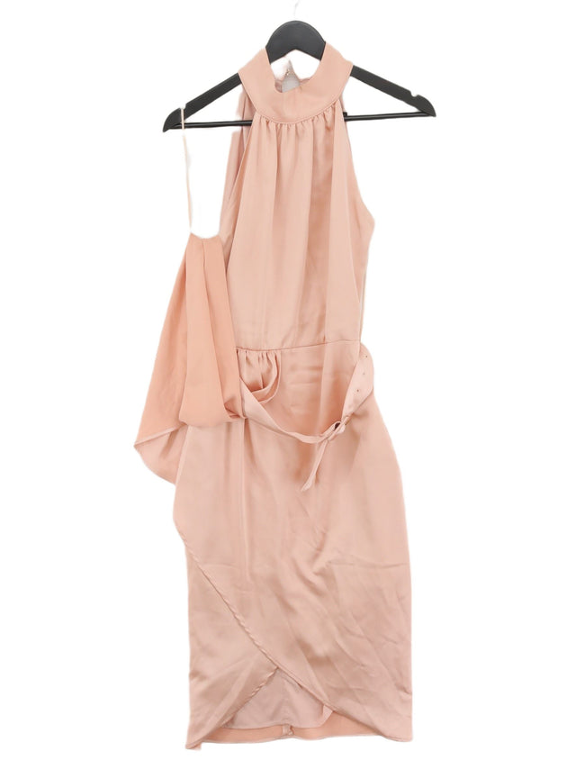Karen Millen Women's Midi Dress UK 10 Pink Polyester with Elastane