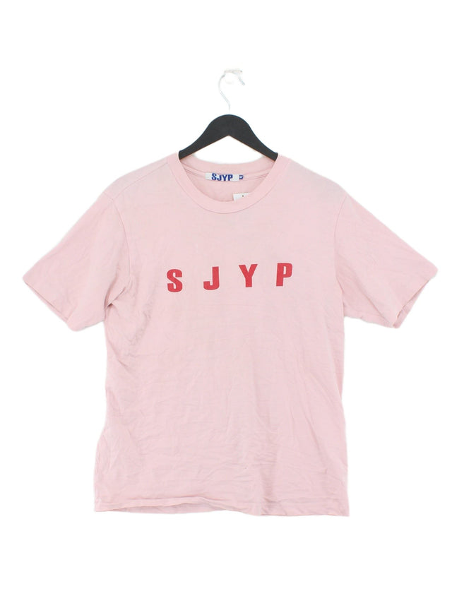 SJYP Women's T-Shirt S Pink 100% Cotton
