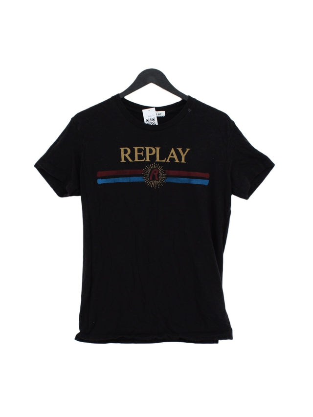 Replay Women's T-Shirt L Black 100% Cotton