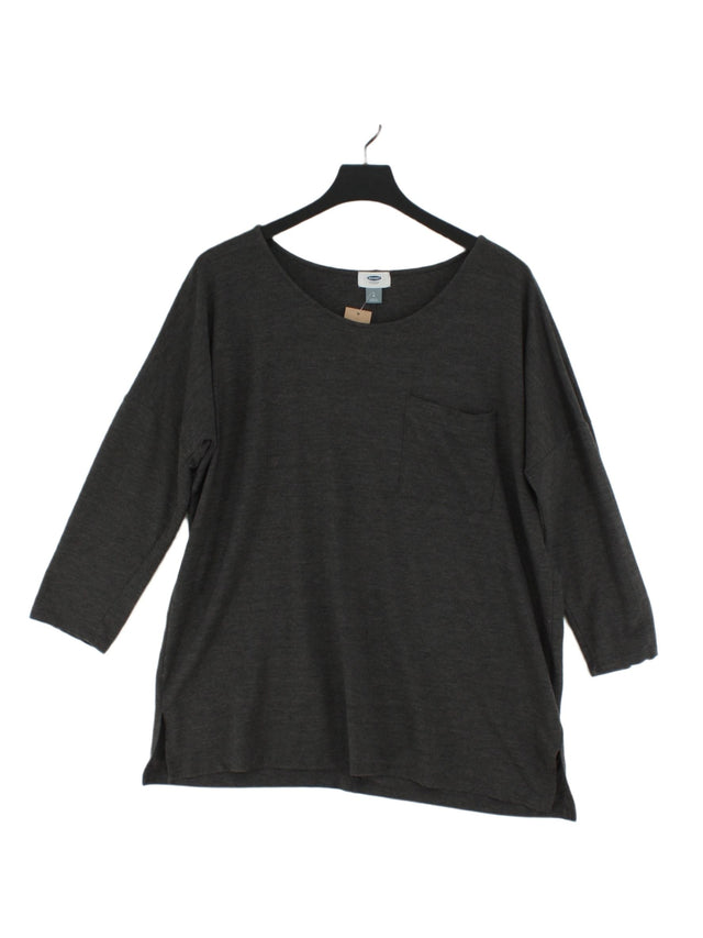 Old Navy Women's Top L Grey Polyester with Rayon