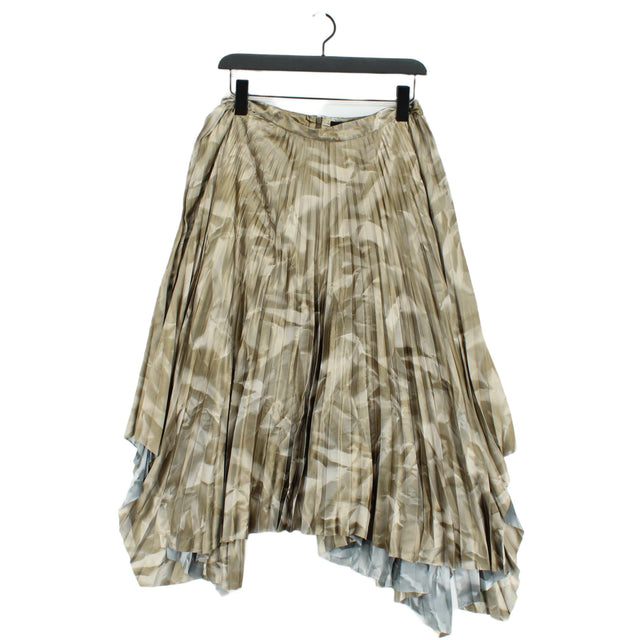 AllSaints Women's Midi Skirt UK 10 Gold Cotton with Polyester
