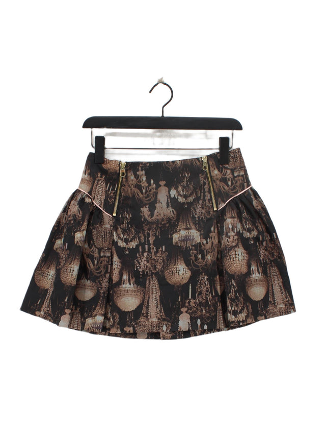 Ted Baker Women's Mini Skirt UK 8 Black Polyester with Elastane