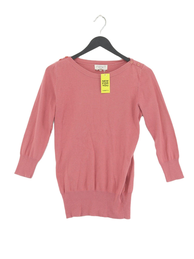 Next Women's Jumper UK 8 Pink Cotton with Nylon, Other