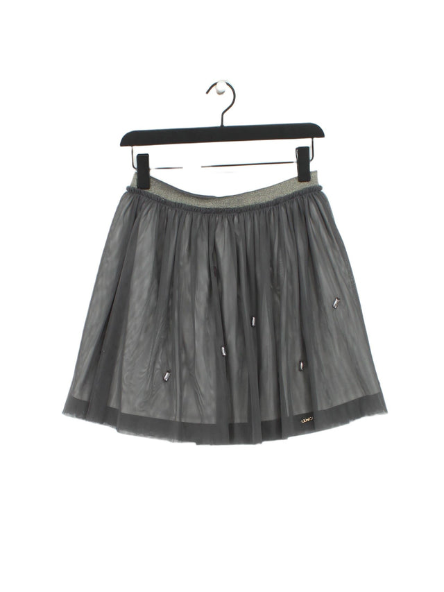 Liu Jo Women's Mini Skirt W 27 in Grey Polyester with Cotton, Elastane