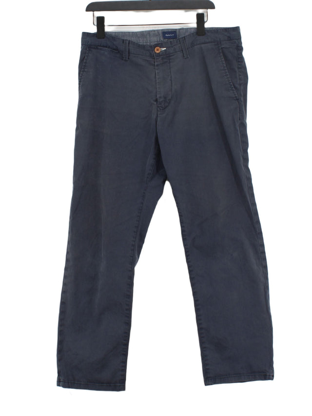 Gant Men's Trousers W 36 in; L 34 in Blue Cotton with Elastane