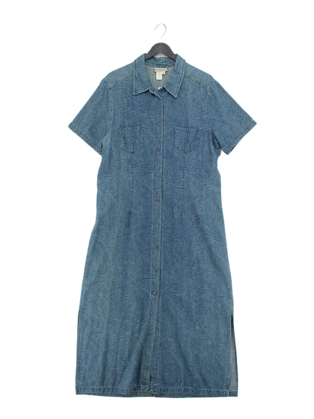 Coldwater Creek Women's Maxi Dress XL Blue 100% Cotton