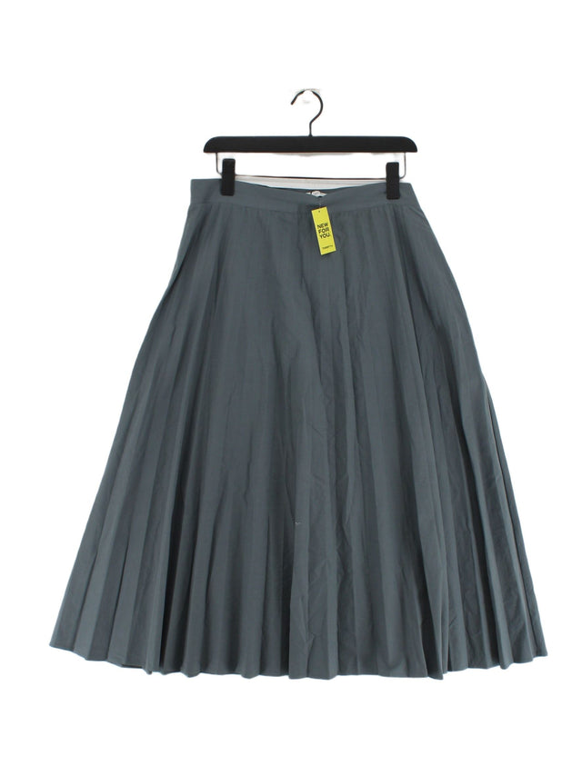 Zara Women's Midi Skirt XL Grey Cotton with Polyamide, Polyester