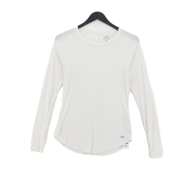 Hollister Women's Top S White Polyester with Elastane, Viscose