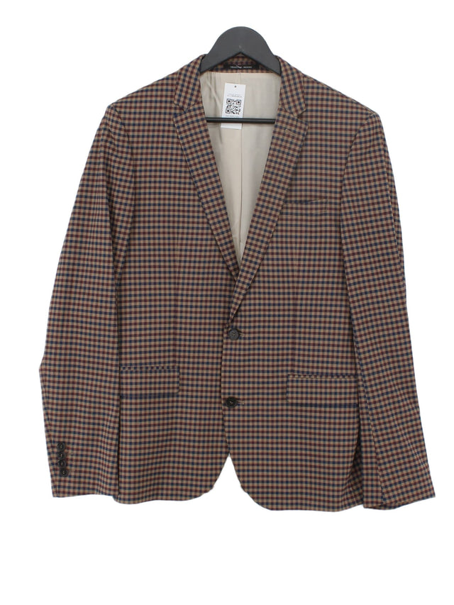 Selected Men's Blazer Chest: 40 in Multi Polyester with Elastane, Viscose