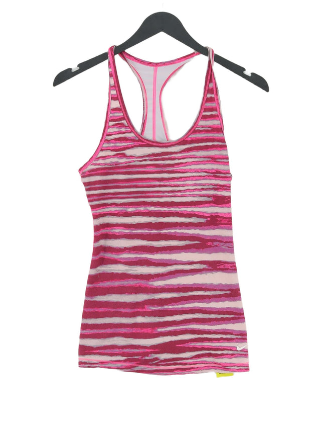 Nike Women's Top S Pink Polyester with Elastane