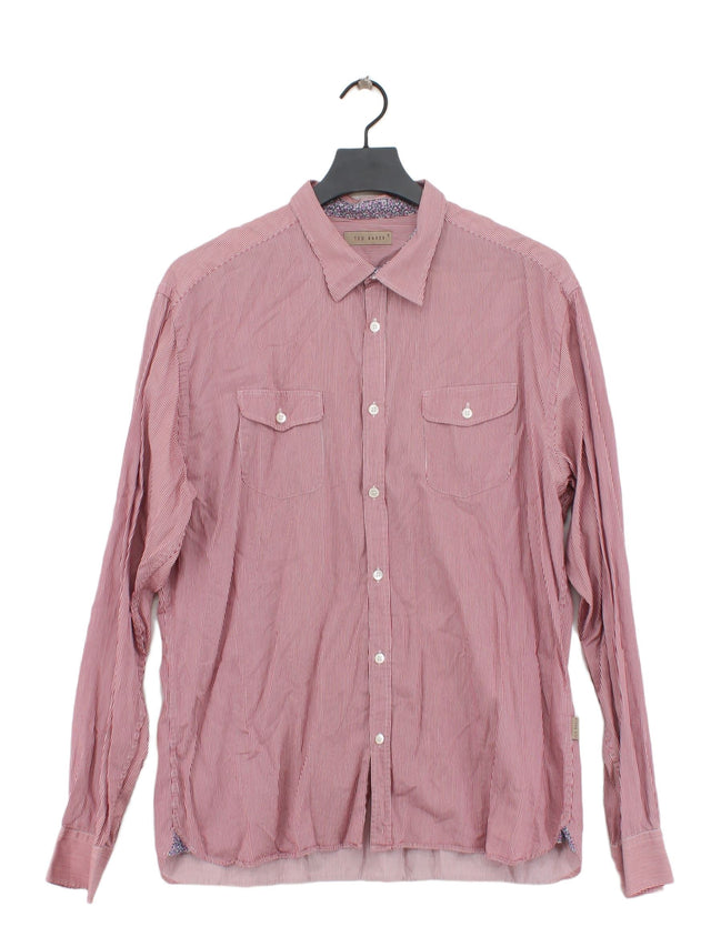 Ted Baker Men's Shirt Chest: 42 in Red 100% Cotton