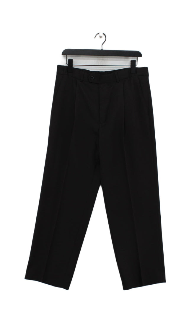 Debenhams Men's Suit Trousers W 34 in Black 100% Polyester