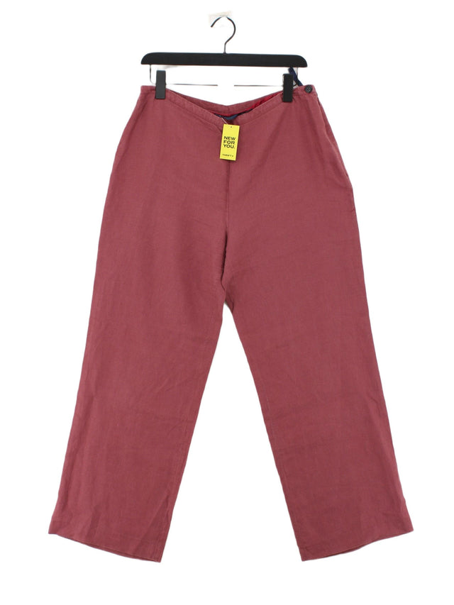 Boden Women's Suit Trousers UK 16 Brown 100% Linen