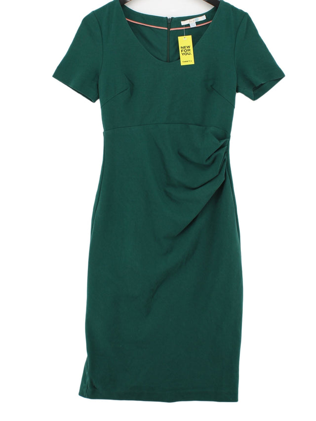 Boden Women's Midi Dress UK 12 Green Cotton with Elastane, Polyester