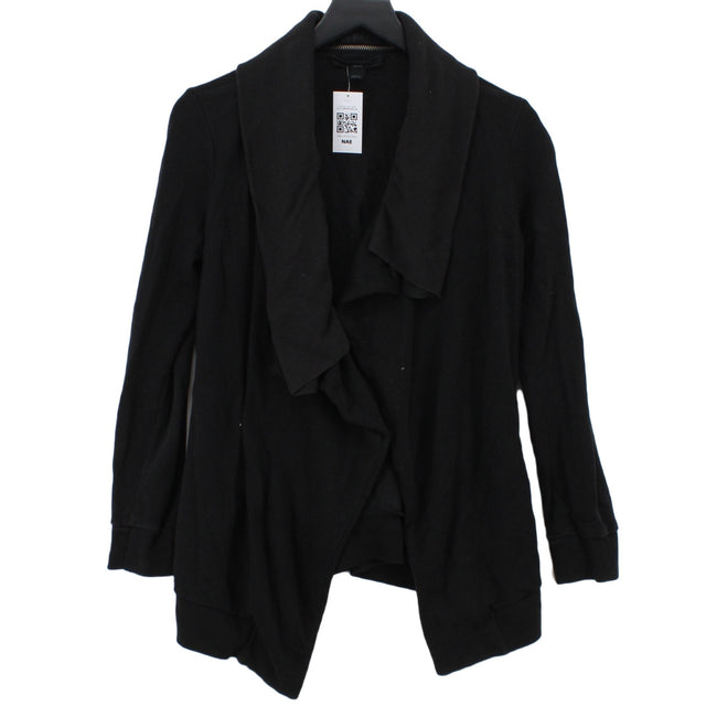 AllSaints Women's Cardigan S Black Cotton with Lyocell Modal