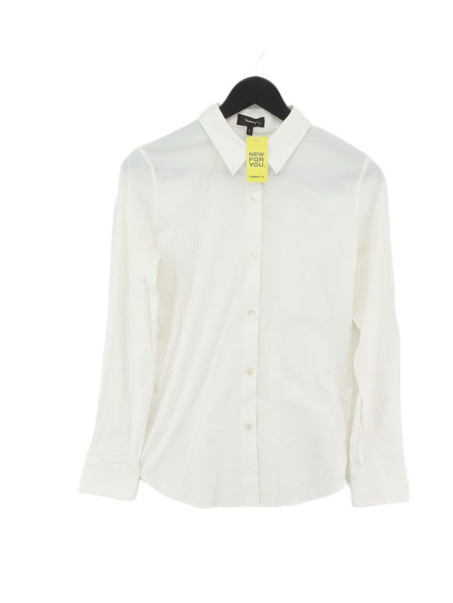 Theory Women's Shirt S White Cotton with Nylon, Other