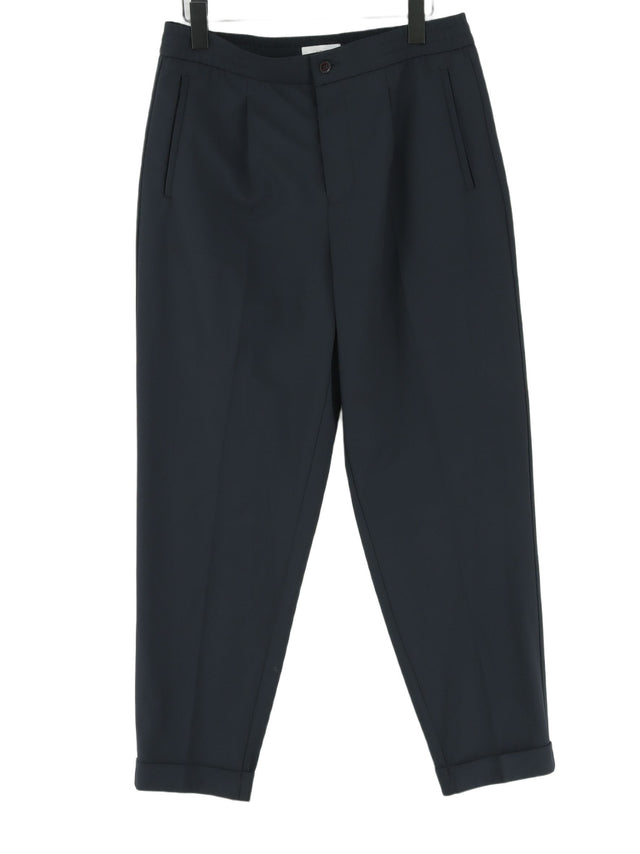 Reiss Women's Suit Trousers W 32 in Blue Polyester with Elastane