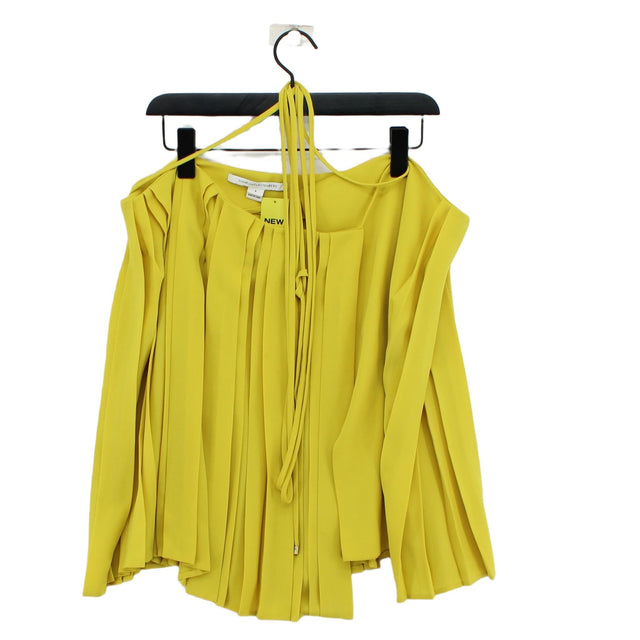Diane Von Furstenberg Women's Midi Skirt UK 8 Yellow 100% Polyester